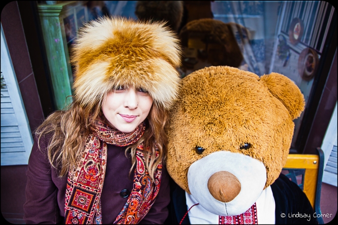 me & the giant teddy bear in Kyiv, Ukraine.